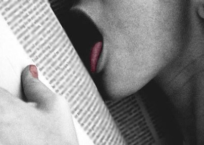 licking a book